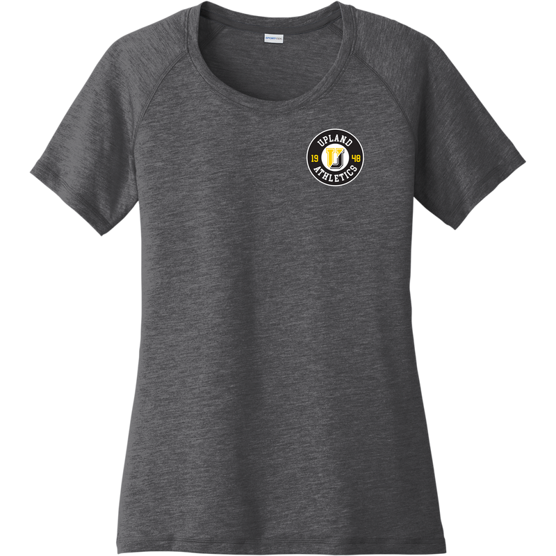 Upland Athletics Ladies PosiCharge Tri-Blend Wicking Scoop Neck Raglan Tee