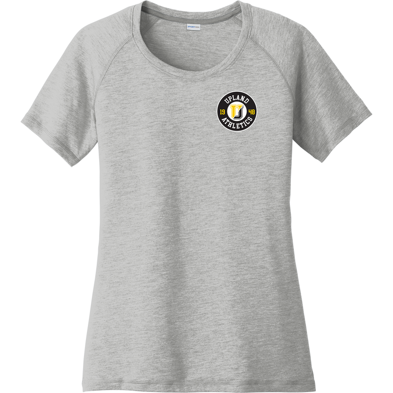 Upland Athletics Ladies PosiCharge Tri-Blend Wicking Scoop Neck Raglan Tee